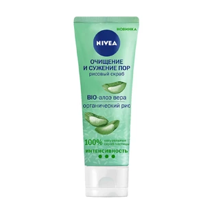 Рисовий скраб для обличчя Nivea Очищення та звуження пор з Bio-алое вера та органічним рисом 75 мл