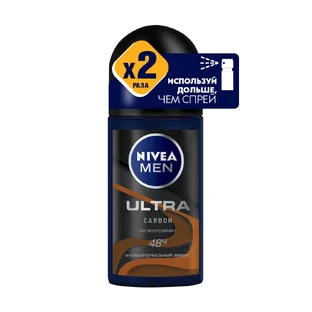 Кульковий-антиперспірант Nivea Men Ultra Carbon з антибактеріальним ефектом чоловічий 50 мл