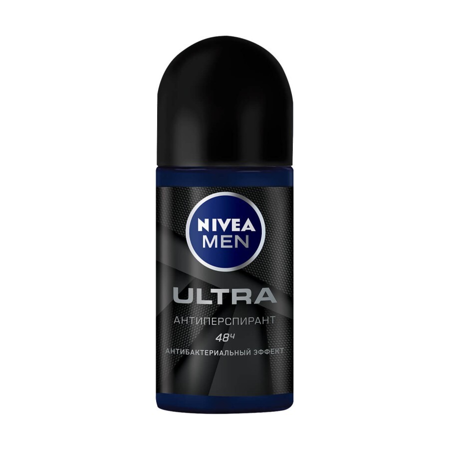 Кульковий антиперспірант Nivea Men Ultra з антибактеріальним ефектом чоловічий 50 мл: ціни та характеристики