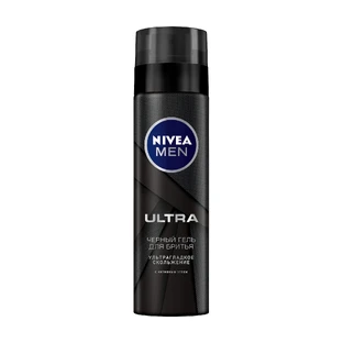 Гель для гоління Nivea Men Ultra Ультрагладке ковзання Чоловічий чорний 200 мл