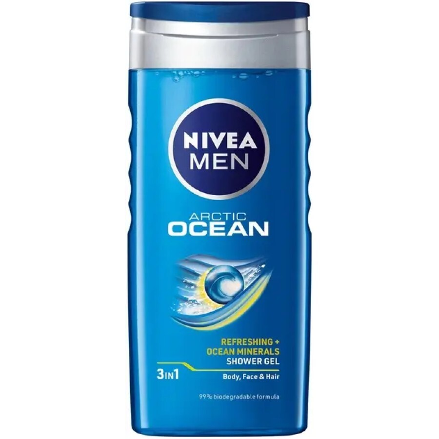 Гель для душу NIVEA MEN Arctic Ocean 3в1 для тіла, обличчя та волосся 250 мл: ціни та характеристики