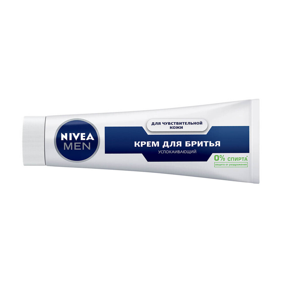 Крем для гоління Nivea Men Заспокійливий для чутливої шкіри без вмісту спирту 100 мл: ціни та характеристики