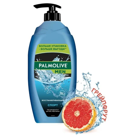 Гель для душу Palmolive Men 3 в 1 чоловічий, 750 мл: ціни та характеристики