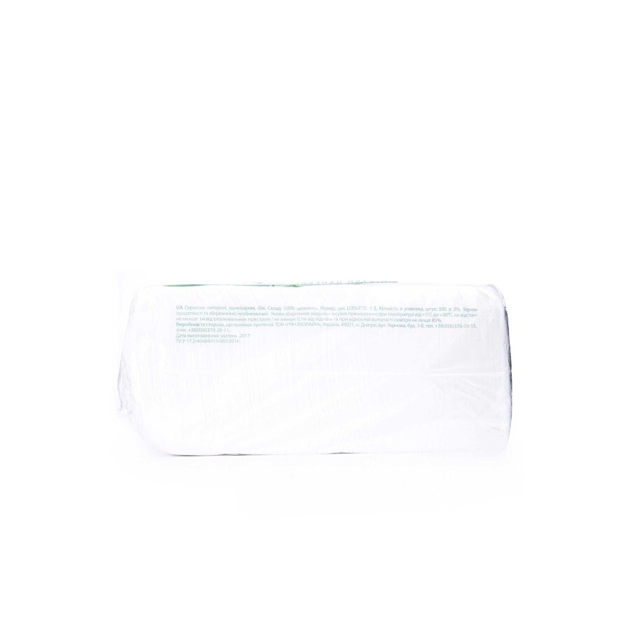 Серветки столові Полісся 1-шарові білі 24 х 24 500 шт: ціни та характеристики