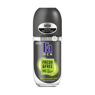 Кульковий дезодорант Fa Men Fresh & Free Аромат м'яти і бергамота чоловічий 50 мл
