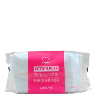 Ватные паффы Lebelage Cotton Puff Pure Cotton для очищения кожи 100 шт