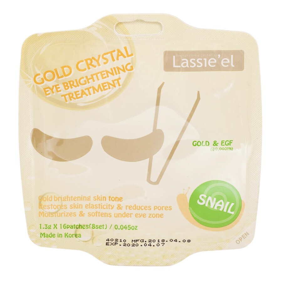 Гелевые патчи для глаз Lassieel Gold Crystal с золотом 20 г: цены и характеристики