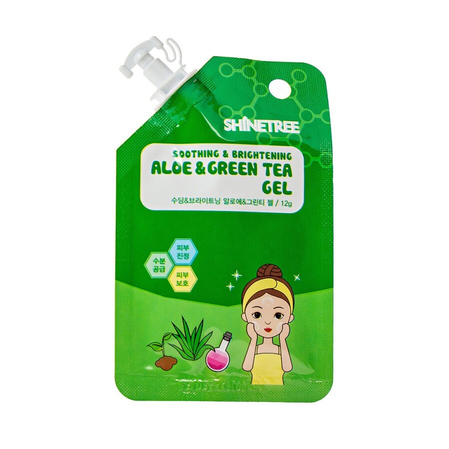 Гель для обличчя Shinetree Sqeeze&Go Заспокійливий з екстрактом алое та зеленого чаю 12 г: ціни та характеристики