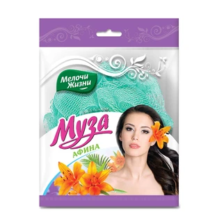 Губка банная Мелочи Жизни Муза Афина сетчатая 1 шт