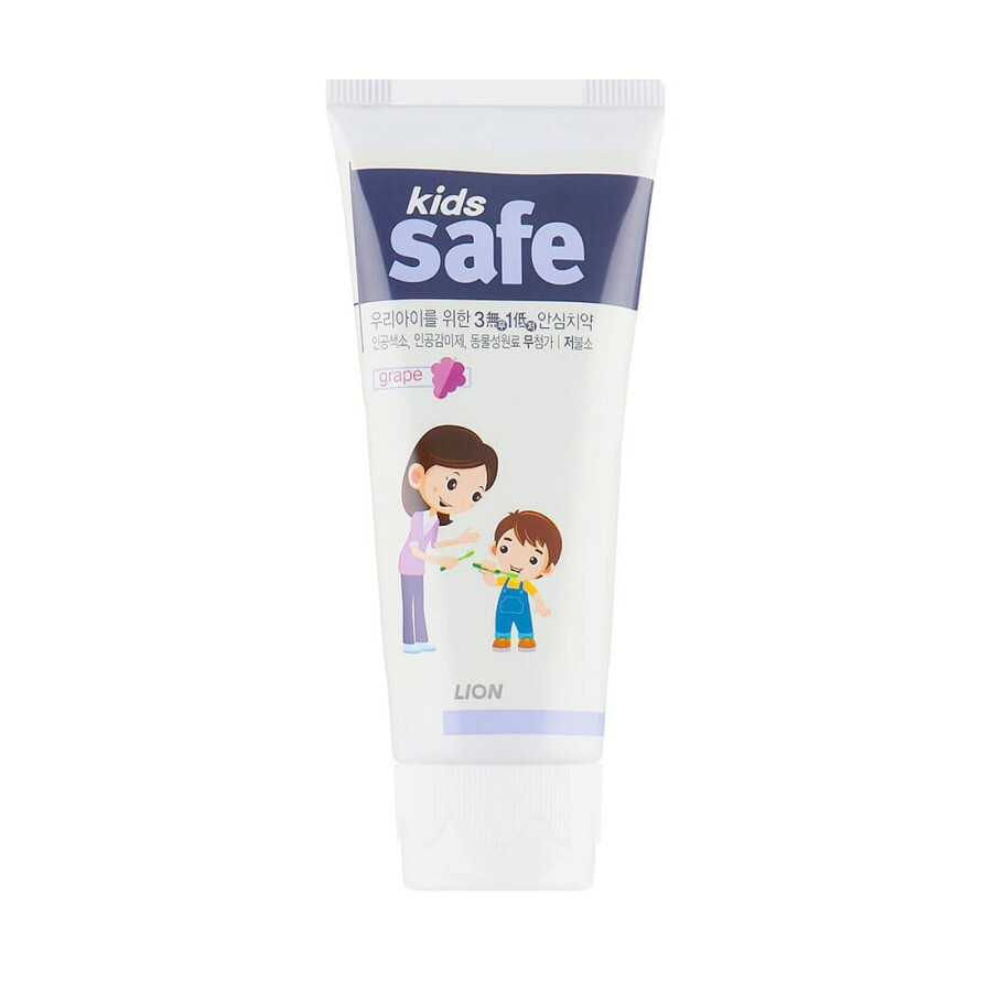 Дитяча зубна паста 3-12 років CJ Lion Kids Safe Виноград, 90 гр: ціни та характеристики