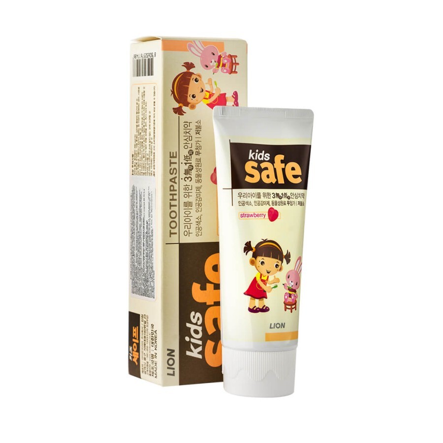 Дитяча зубна паста Lion Kids Safe 3-12 років Полуниця, 90 г: ціни та характеристики