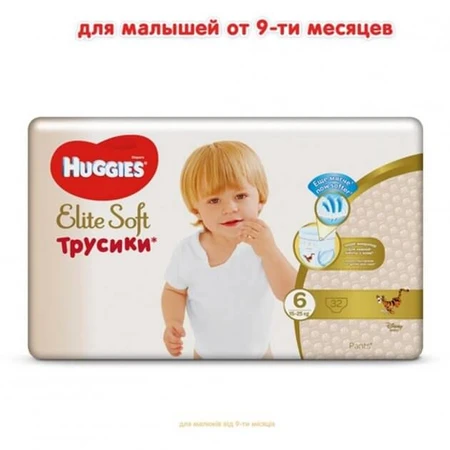 Трусики-подгузники Huggies Pants 6 Mega Elite Soft 15-25 кг, 32 шт: цены и характеристики