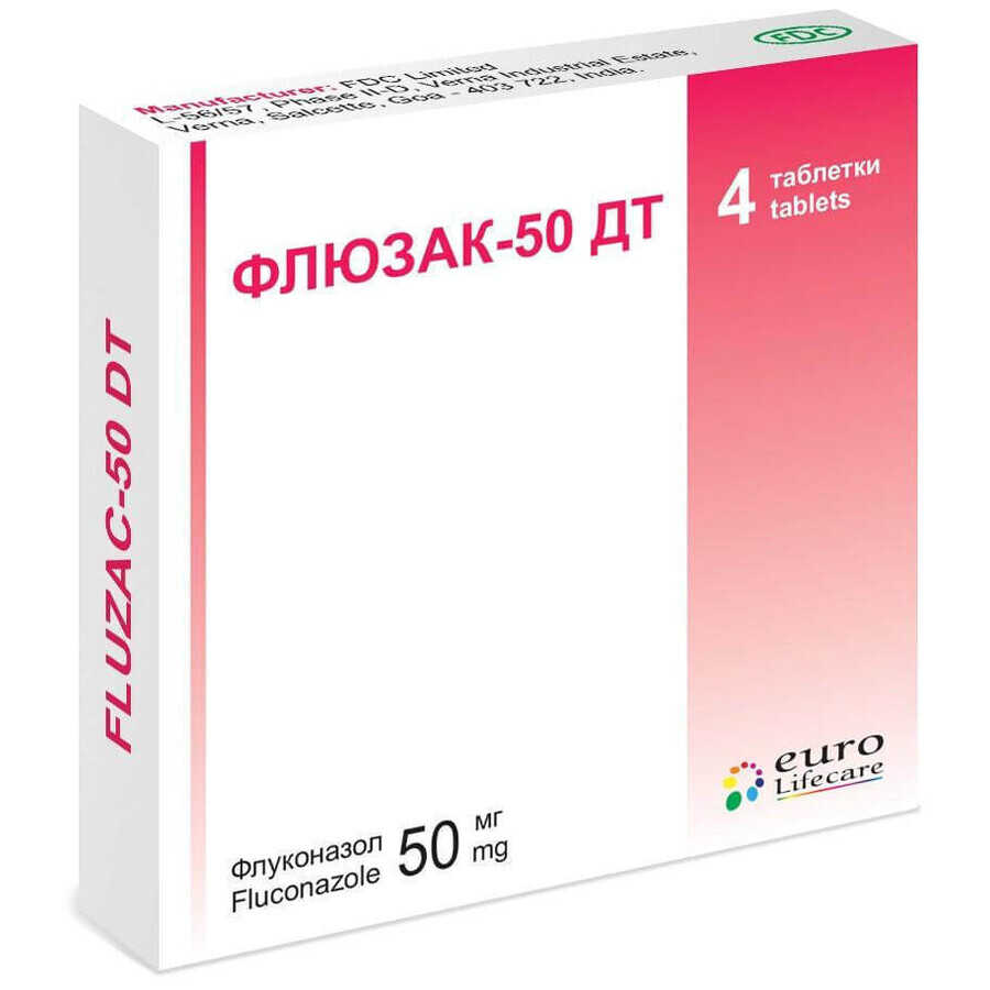Флюзак-50 дт табл. дисперг. 50 мг №4: ціни та характеристики
