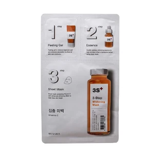 Маска для лица 3х-шаговая Missha 3-Step Whitening Mask осветляющая 1.5 г + 25 г + 1.5 г