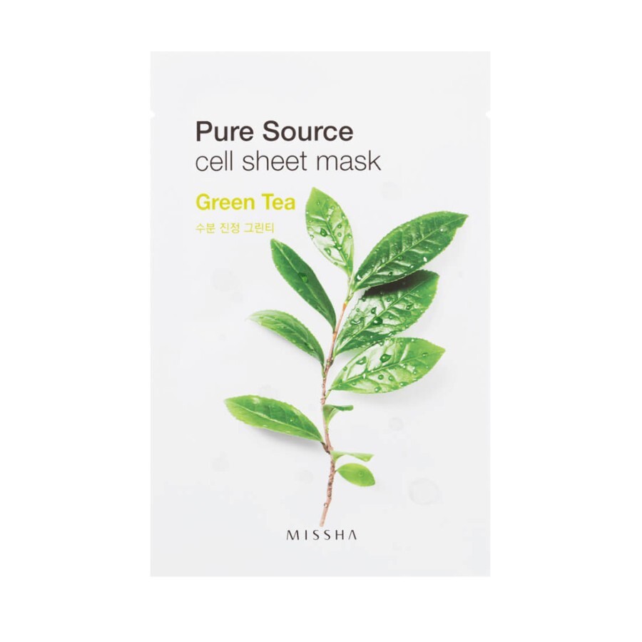 Маска для обличчя Missha Pure Source Cell Sheet Mask Green Tea, 21 г: ціни та характеристики