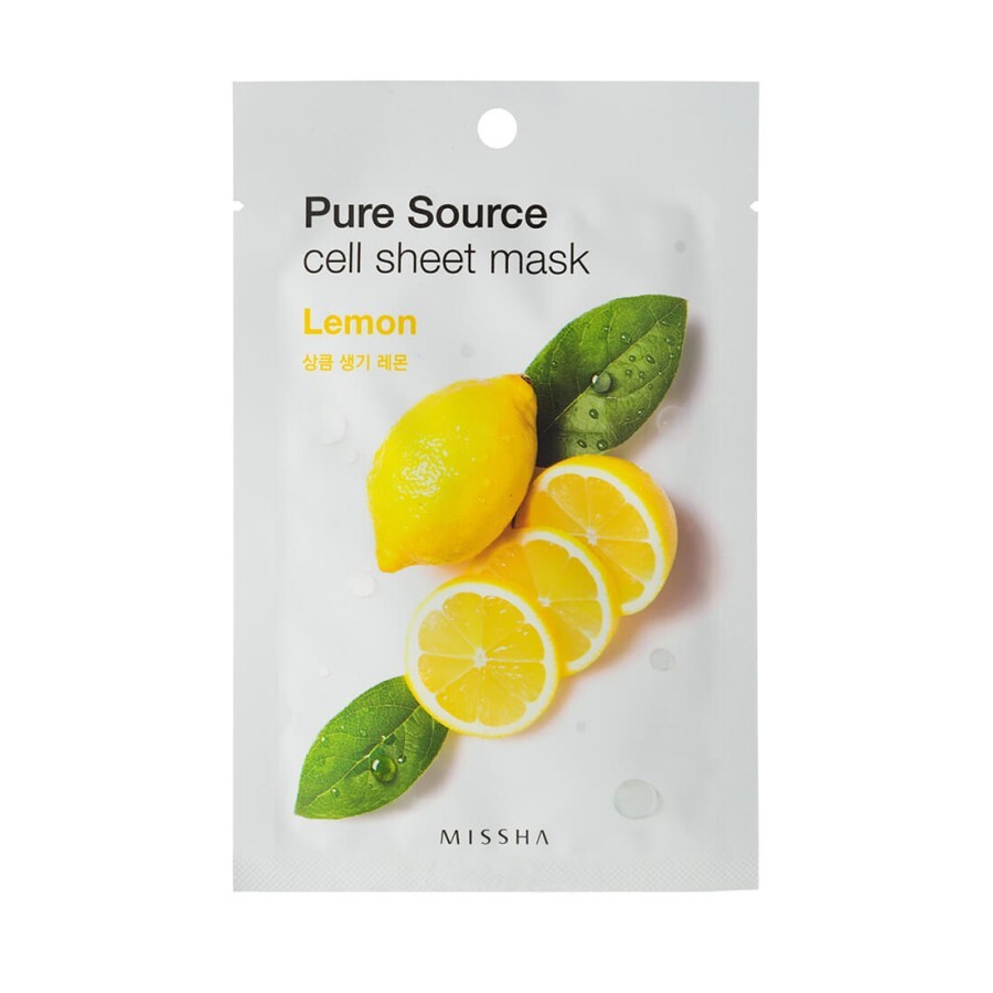 Маска для обличчя Missha Pure Source Cell Sheet Mask Lemon, 21 г: ціни та характеристики