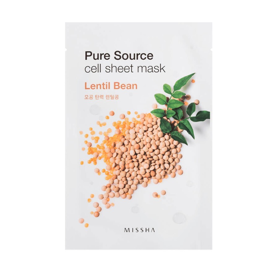 Маска для лица Missha Pure Source Cell Sheet Mask Lentil Bean, 21 г: цены и характеристики