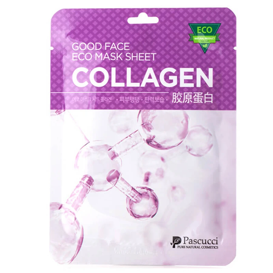 Маска для обличчя Pascucci Good Face Eco Mask Sheet Collagen тканинна c колагеном 23 мл: ціни та характеристики