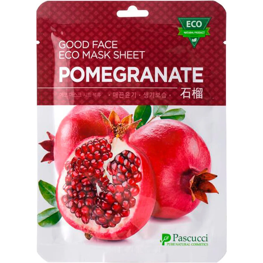 Маска для обличчя Pascucci Good Face Eco Mask Sheet Pomegranate тканинна c екстрактом граната 23 мл: ціни та характеристики