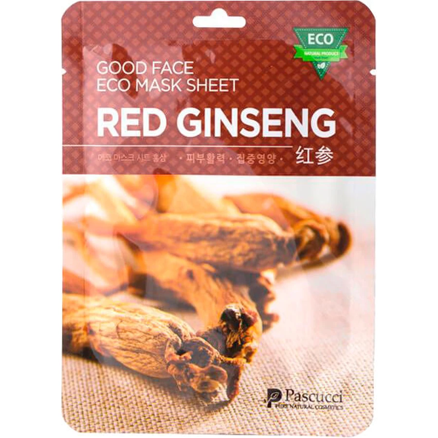 Маска для лица Pascucci Good Face Eco Mask Sheet Red Ginseng тканевая c экстрактом женьшеня 23 мл: цены и характеристики