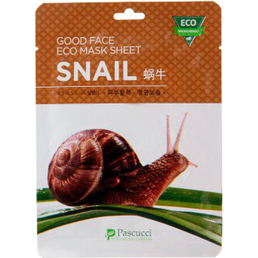 Маска для лица Pascucci Good Face Eco Mask Sheet Snail тканевая c экстрактом улитки 23 мл : цены и характеристики