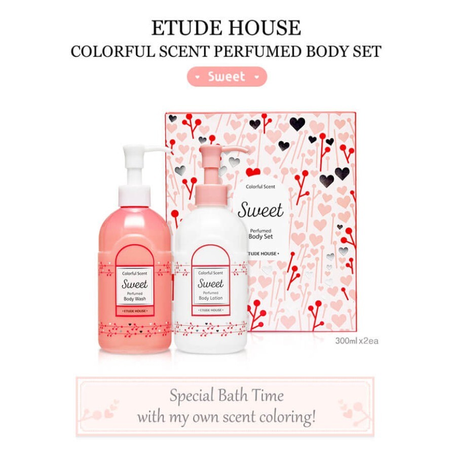 Набір для тіла парфумований Etude House Colorful Scent Perfumed Body Special Set Sweet, 300 мл: ціни та характеристики