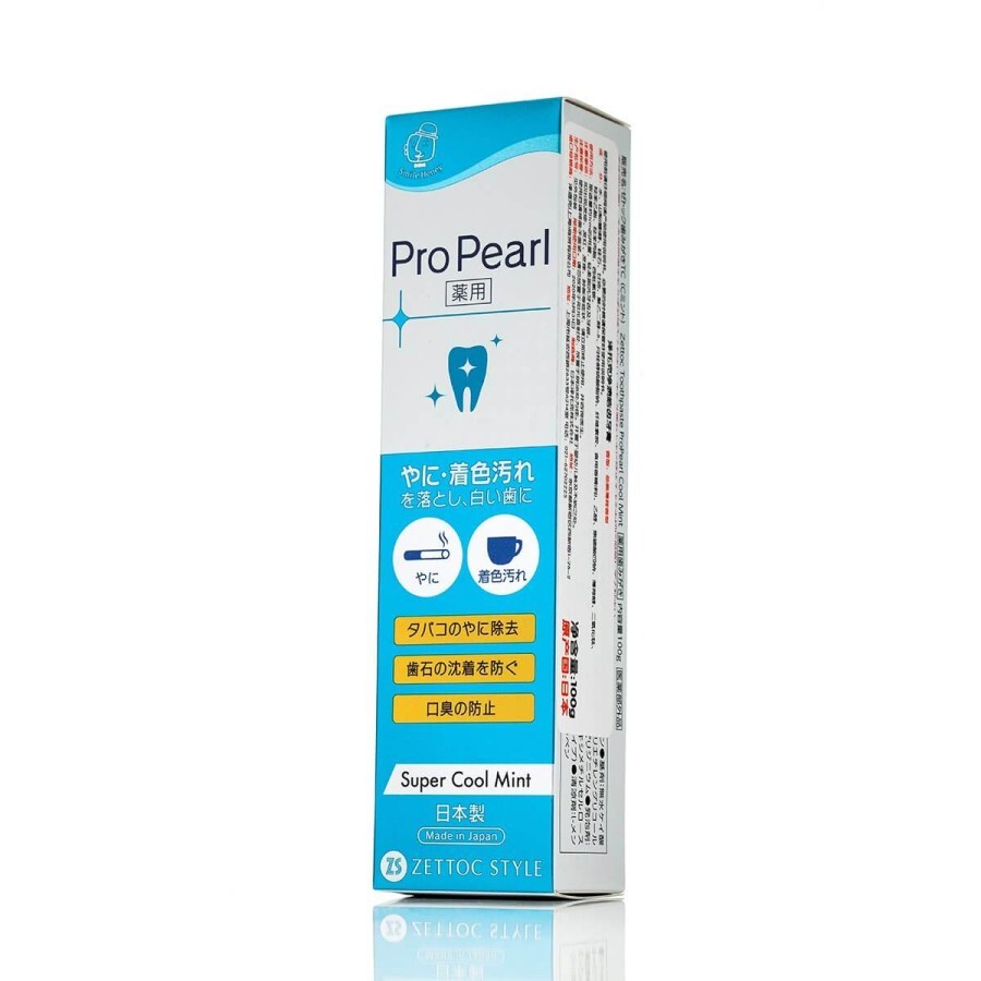 Відбілююча зубна паста Nippon Zettoc Pro Pearl Super Cool Mint Toothpaste зі смаком крижаної м'яти 100 мл: ціни та характеристики