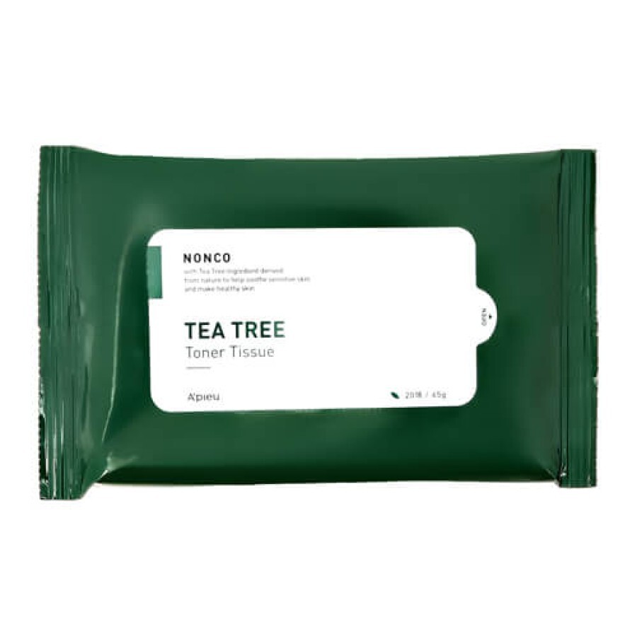 Тонізувальні серветки A'pieu Nonco Tea Tree Toner Tissue 20 шт: ціни та характеристики