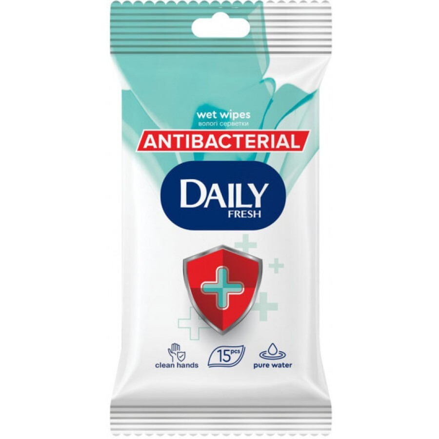 Антибактериальные влажные салфетки Daily Fresh 15 шт: цены и характеристики