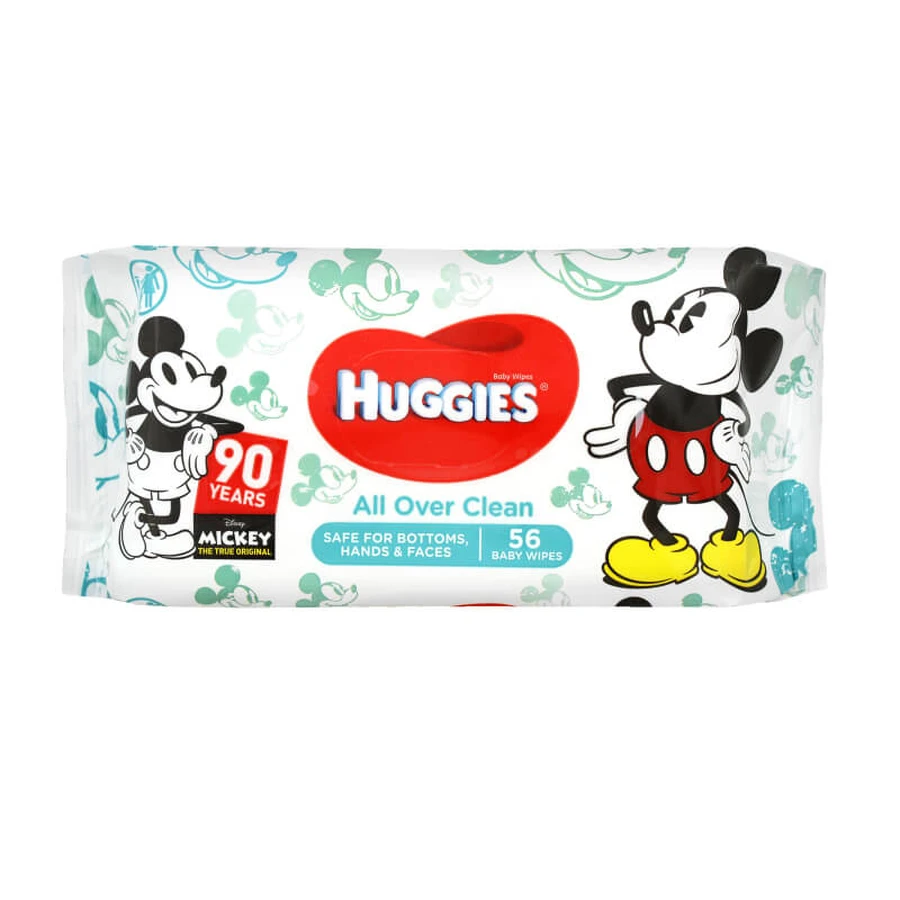 Серветки вологі Huggies Mickey OverClean 56 шт: ціни та характеристики