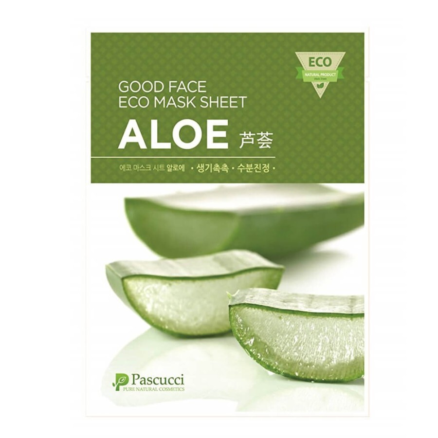 Тканевая маска для лица Pascucci Good Face Eco Mask Sheet Aloe с экстрактом алоэ, 23 мл : цены и характеристики
