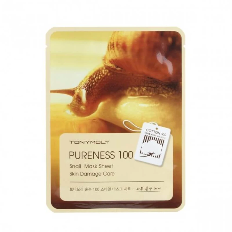 Тканинна маска для обличчя Tony Moly Pureness 100 Snail Mask Sheet з муцином равлики 21 мл: ціни та характеристики