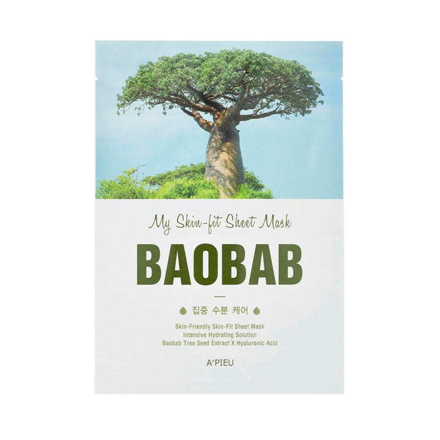 Тканинна маска для обличчя A'pieu My Skin-Fit Sheet Mask Baobab з екстрактом баобаба 25 г: ціни та характеристики