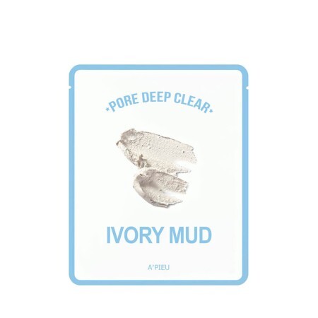 Тканевая маска Apieu Pore Deep Clear Ivory Mud Mask с каолином, 15 мл 