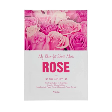 Тканинна маска A'pieu My Skin-Fit Sheet Mask Rose з екстрактом троянди 25 г: ціни та характеристики