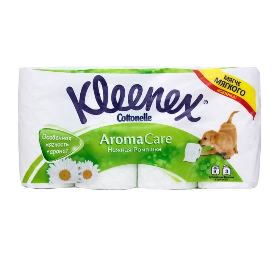 Туалетная бумага Kleenex Aroma Care ромашка, 8 шт: цены и характеристики