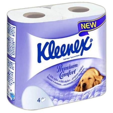 Туалетний папір Kleenex Premium Care 140 відривів 4 шари, 4 шт
