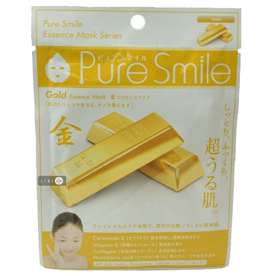 Увлажняющая маска с золотом Pure Smile Essence Mask Series Gold, 23 мл: цены и характеристики