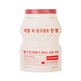 Увлажняющая тканевая маска Apieu Real Big Yogurt One-Bottle Hydrating Face Mask Strawberry, 21 мл 
