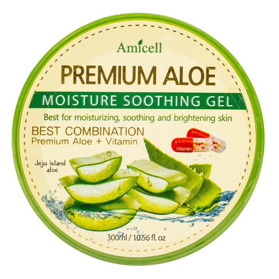 Зволожуючий гель Amicell Aloe Vera Premium з екстрактом алое вера 300 мл: ціни та характеристики