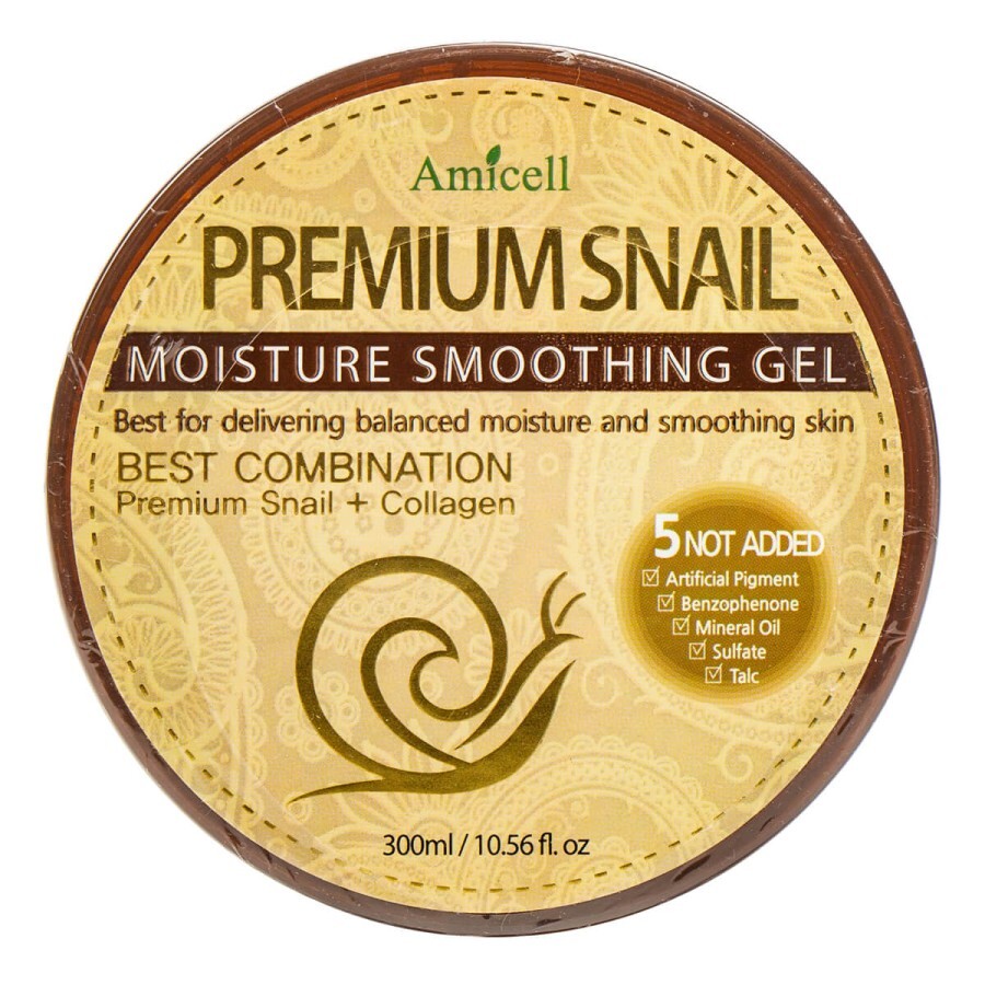 Зволожуючий гель Amicell Premium Snail Moisture Smoothing Gel з екстрактом муцина равлика, 300 мл: ціни та характеристики