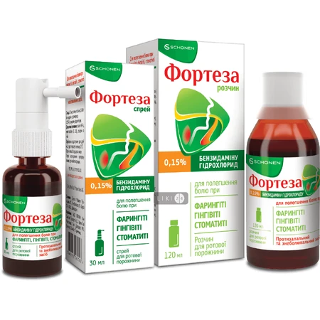Фортеза р-н д/ротов. порожн. 0,15 % фл. 120 мл: ціни та характеристики