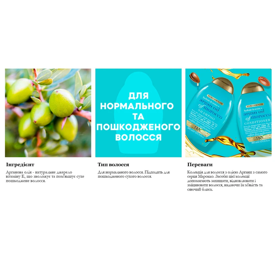Шампунь OGX Renewing Argan Oil of Morocco Восстановительный 385 мл: цены и характеристики