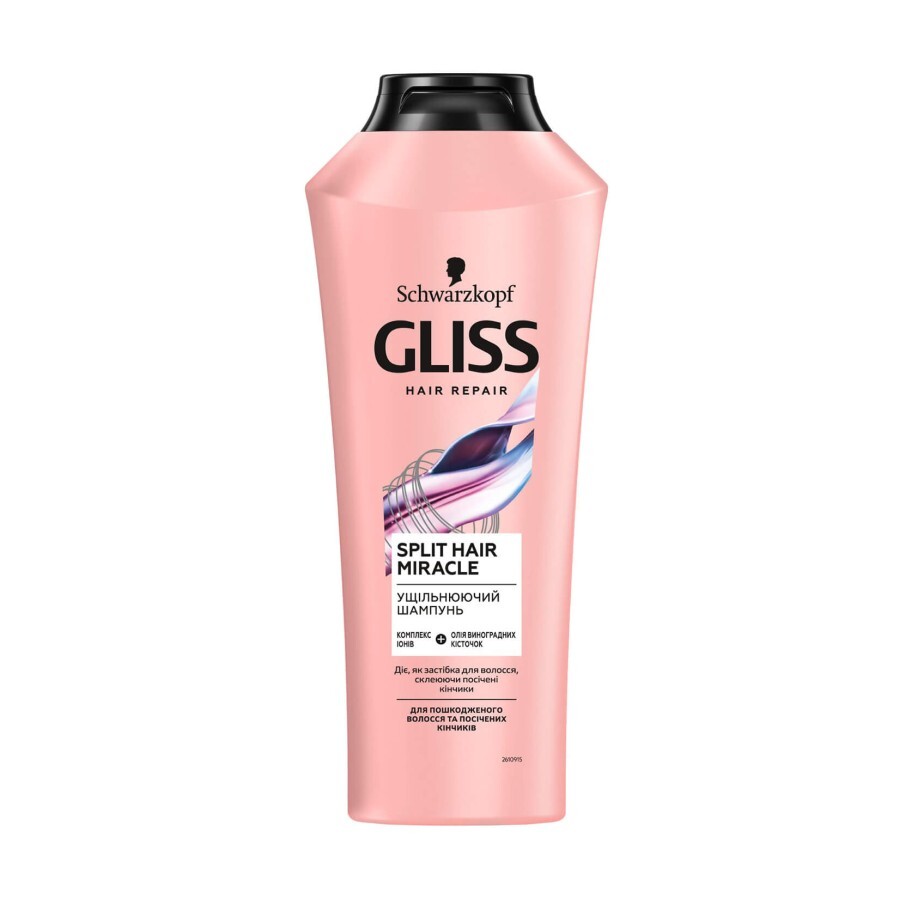 Ущільнюючий шампунь Gliss Kur для пошкодженого волосся та посічених кінчиків, 400 мл: ціни та характеристики