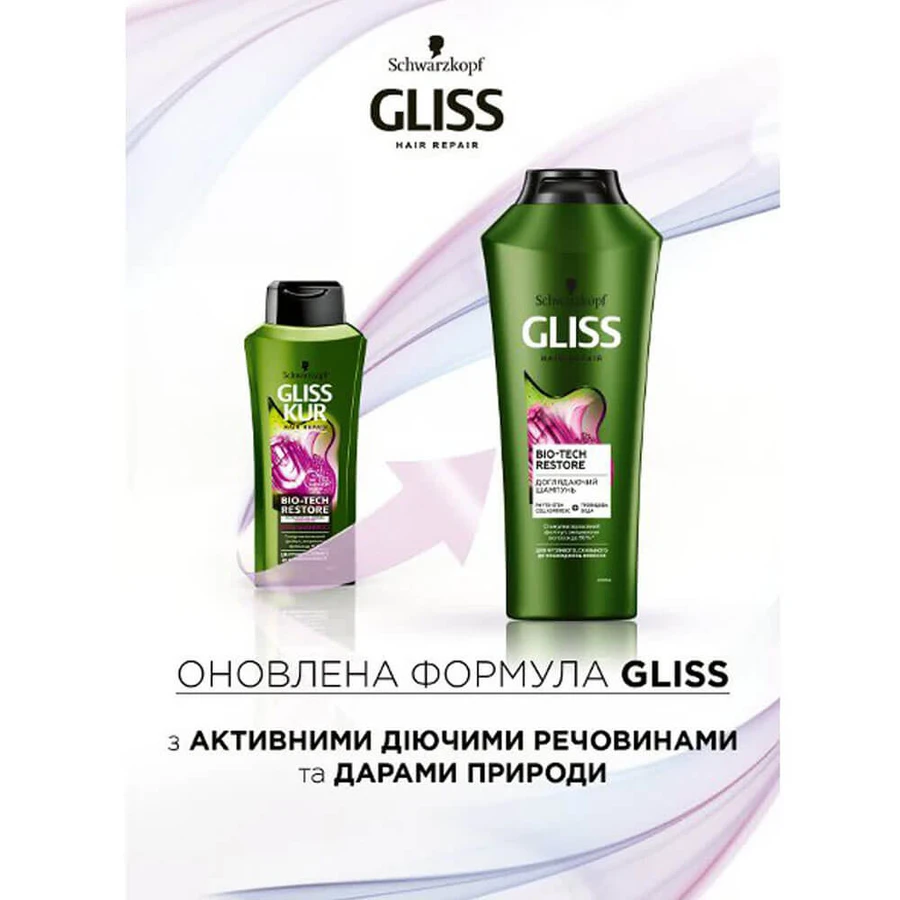 Шампунь Gliss Kur Биотек Рестор Ухаживающий 400 мл: цены и характеристики