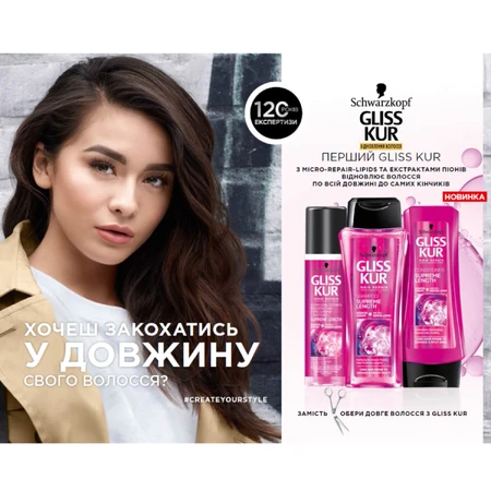 Шампунь Gliss Kur Супрім Лайт для довгого, схильного до пошкоджень і жирності волосся 250 мл: ціни та характеристики