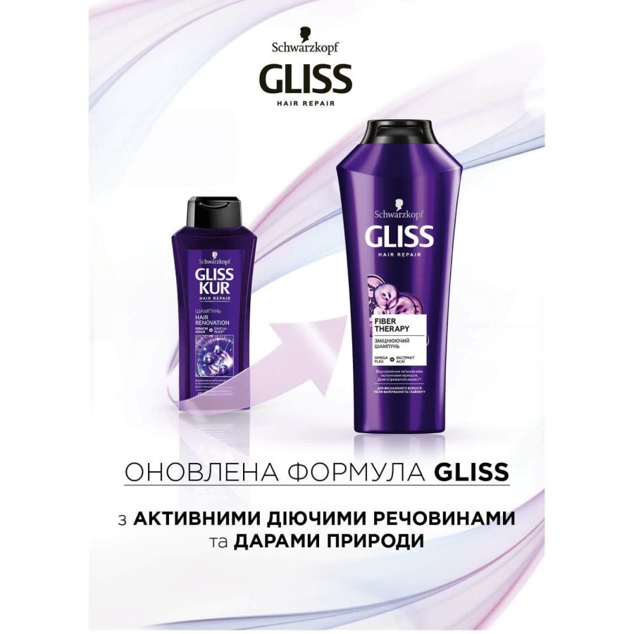 Шампунь Gliss Kur для истощенных волос после Faрбування и стайлинга Hair Renovation, 400 мл: цены и характеристики