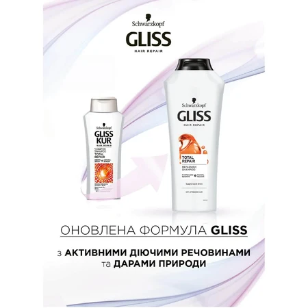 Шампунь Gliss Kur Тотал Рипейр 400 мл: ціни та характеристики