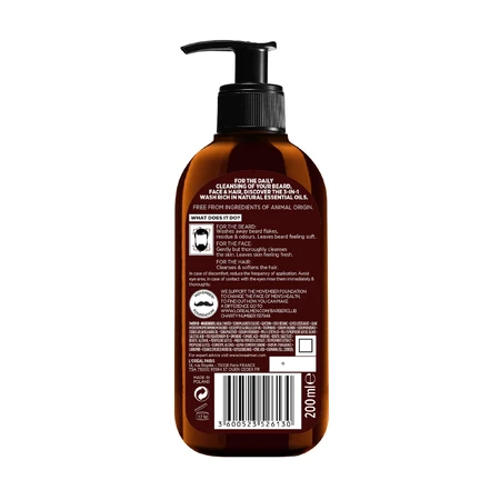 Шампунь L'Oreal Paris Men Expert Barber Club для бороды и лица 3 в 1 200 мл: цены и характеристики