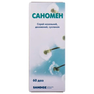 Саномен спрей назал. дозир., сусп. 50 мкг/доза контейнер, 60 доз